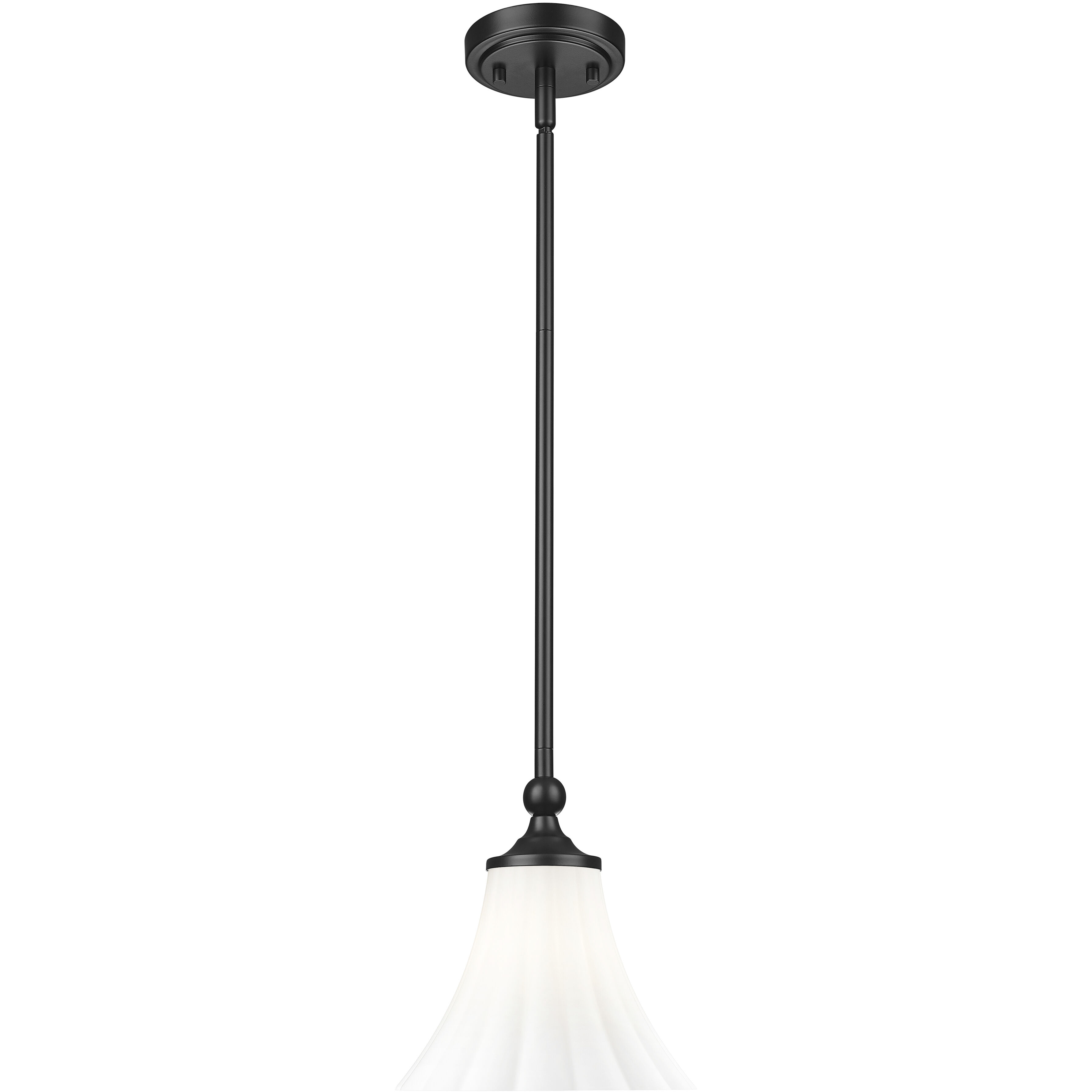 Fleur 1 Light 8 inch Matte Black Pendant Ceiling Light