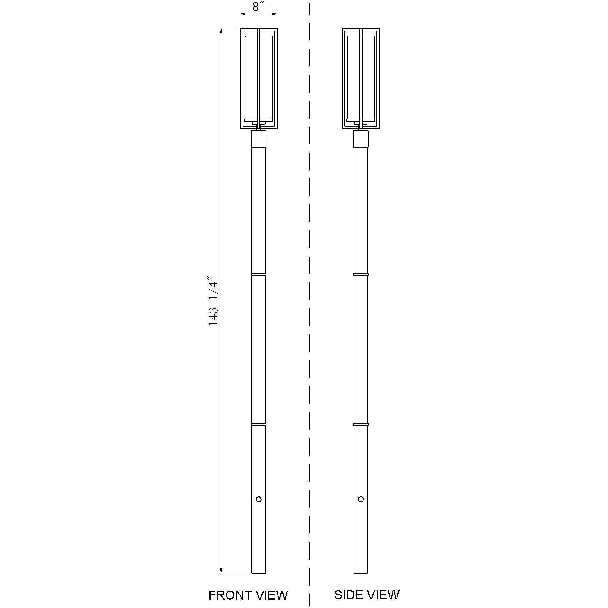 Aura 1 Light 143.75 inch Black Outdoor Post Mounted Fixture in G9