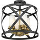 Malcalester 4 Light 15 inch Matte Black and Olde Brass Semi Flush Mount Ceiling Light