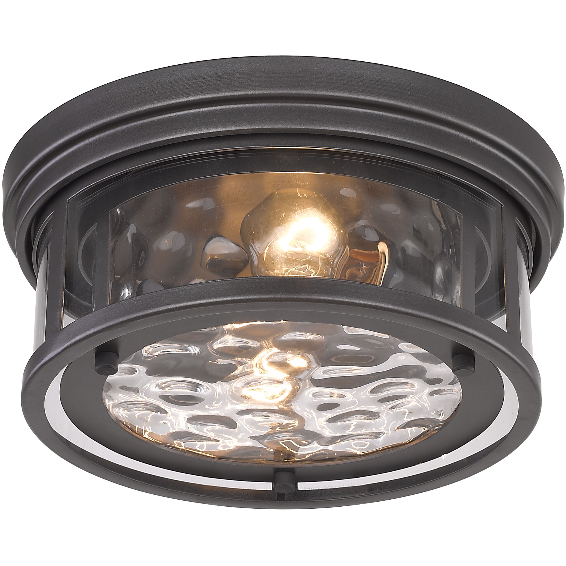 Clarion 2 Light 12 inch Bronze Flush Mount Ceiling Light