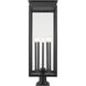 Nova 5 Light 37 inch Black Outdoor Pier Mounted Fixture in Clear Glass