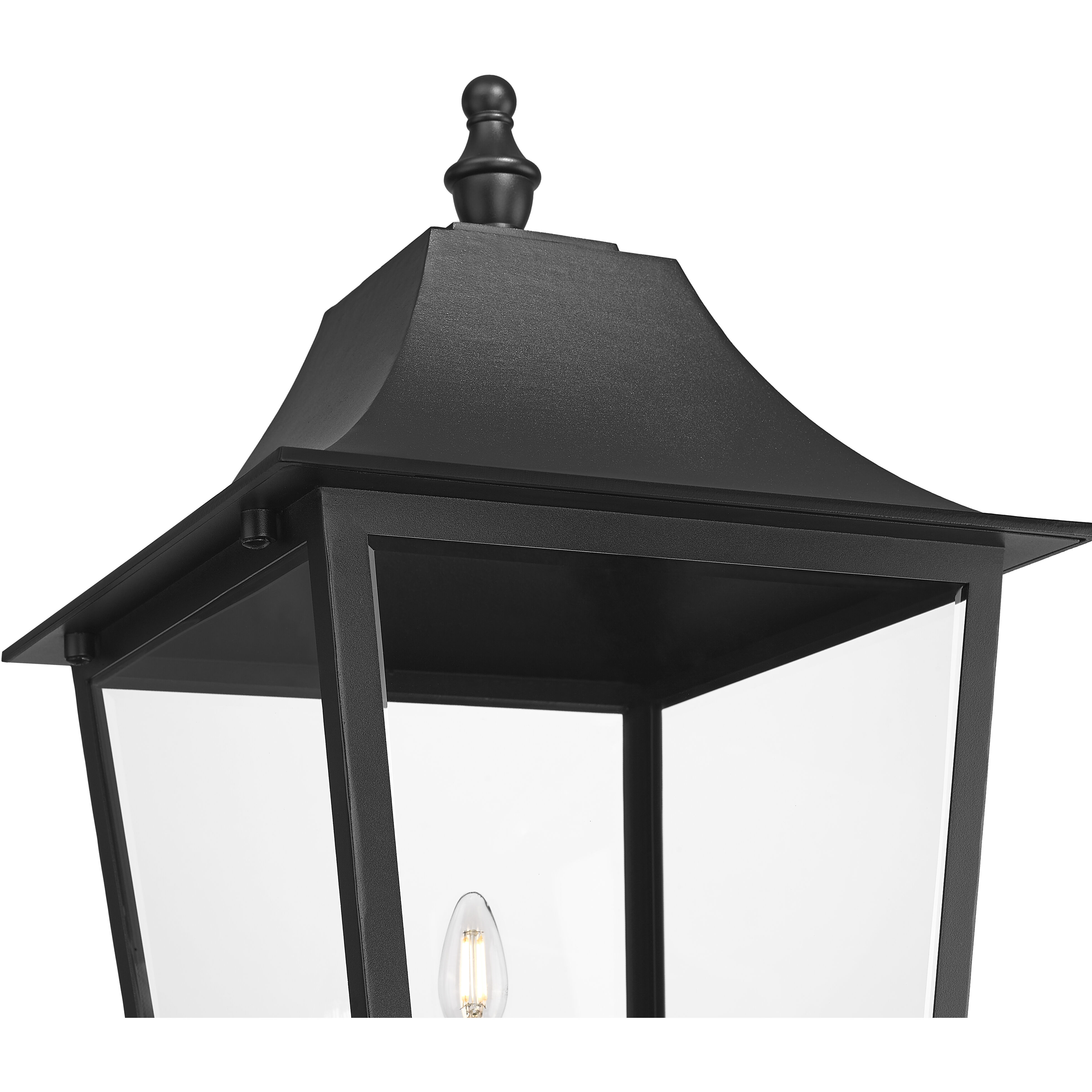 Gannon 3 Light 113.5 inch Black Outdoor Post Mounted Fixture in G9