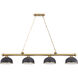 Cordon 4 Light 81.25 inch Heritage Brass Billiard Ceiling Light