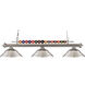 Shark 3 Light 60 inch Brushed Nickel Billiard Ceiling Light in Stepped Brushed Nickel