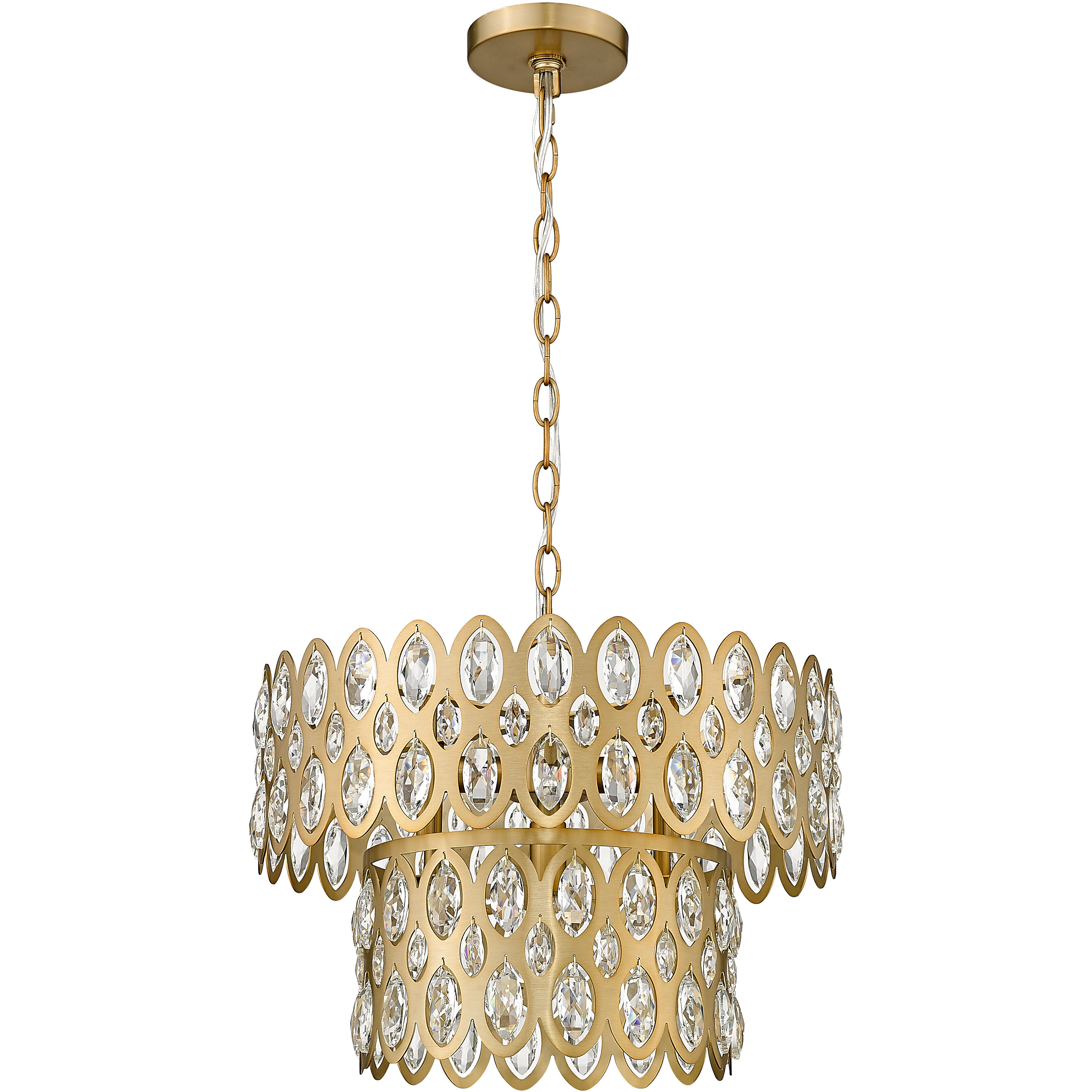 Dealey 5 Light 15.75 inch Heirloom Brass Pendant Ceiling Light