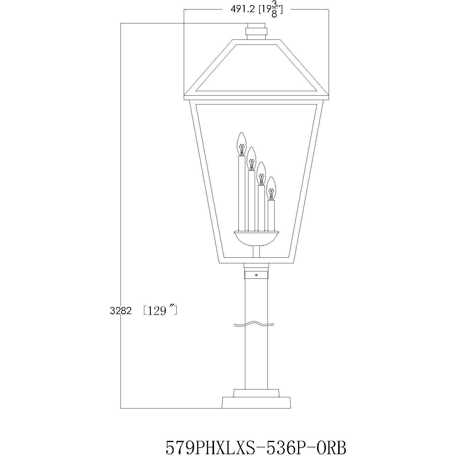 Talbot 4 Light 128.25 inch Black Outdoor Post Mounted Fixture