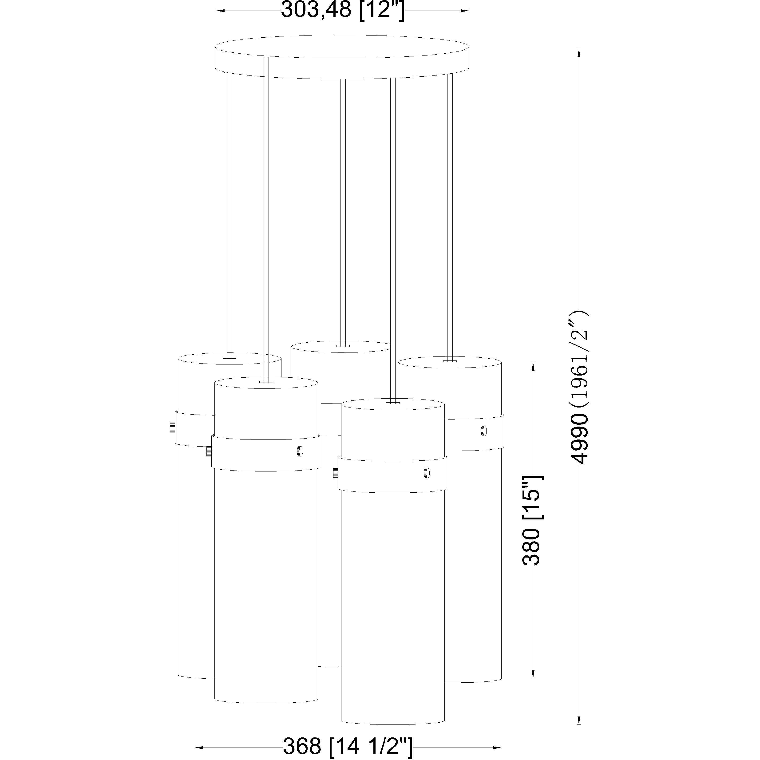 Fontaine 5 Light 14.5 inch Rubbed Brass Chandelier Ceiling Light