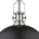 Melange 1 Light 13.25 inch Matte Black and Brushed Nickel Pendant Ceiling Light in Matte Black Metal and Glass