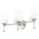 Henri 3 Light 24 inch Brushed Nickel Bathroom Vanity Wall Light