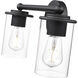 Thayer 2 Light 16 inch Matte Black Vanity Wall Light
