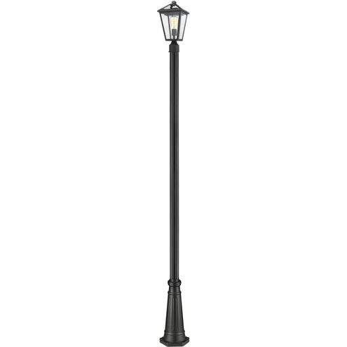 Talbot 1 Light 110.25 inch Black Outdoor Post Mounted Fixture in Clear Beveled Glass
