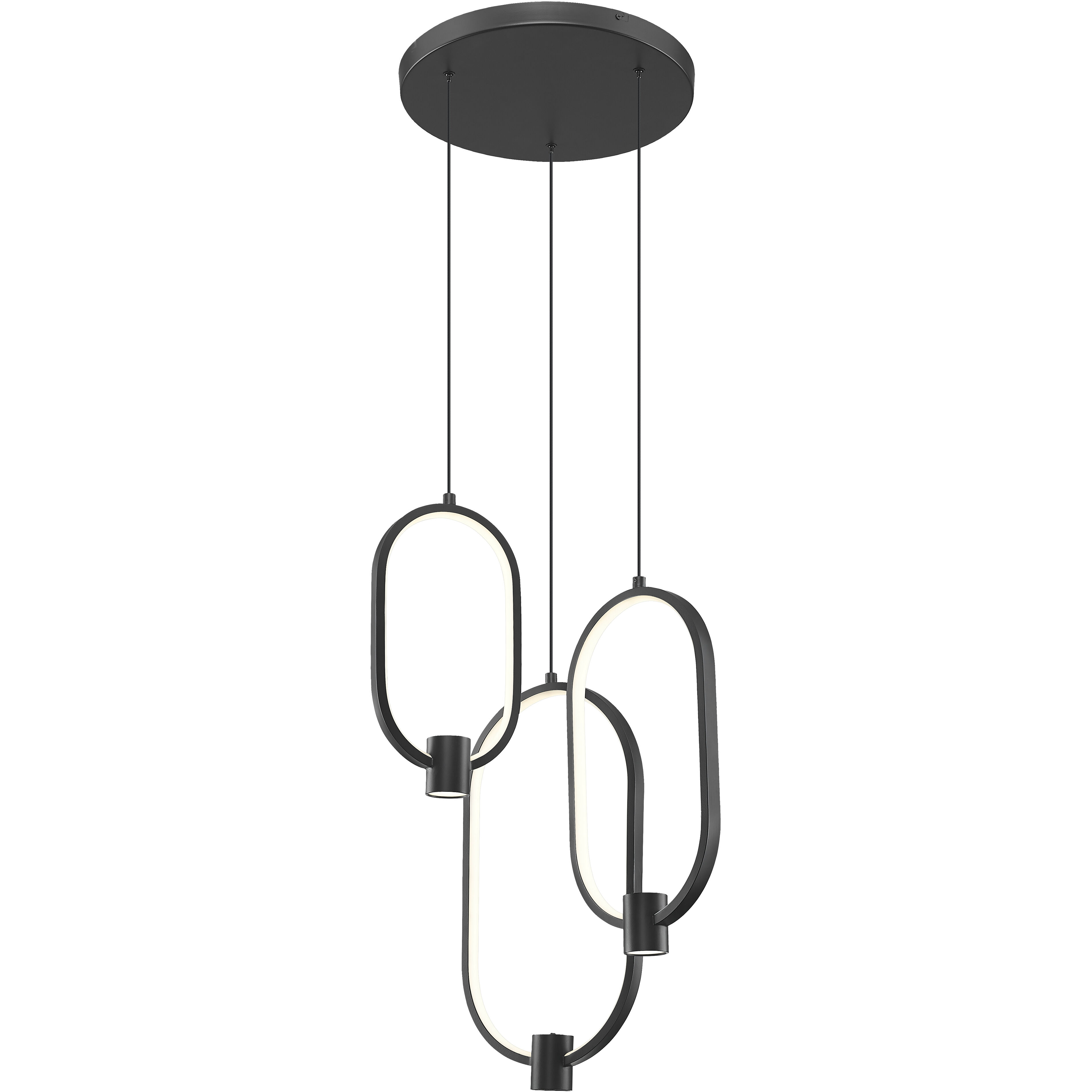 Saros LED 16.25 inch Matte Black Chandelier Ceiling Light