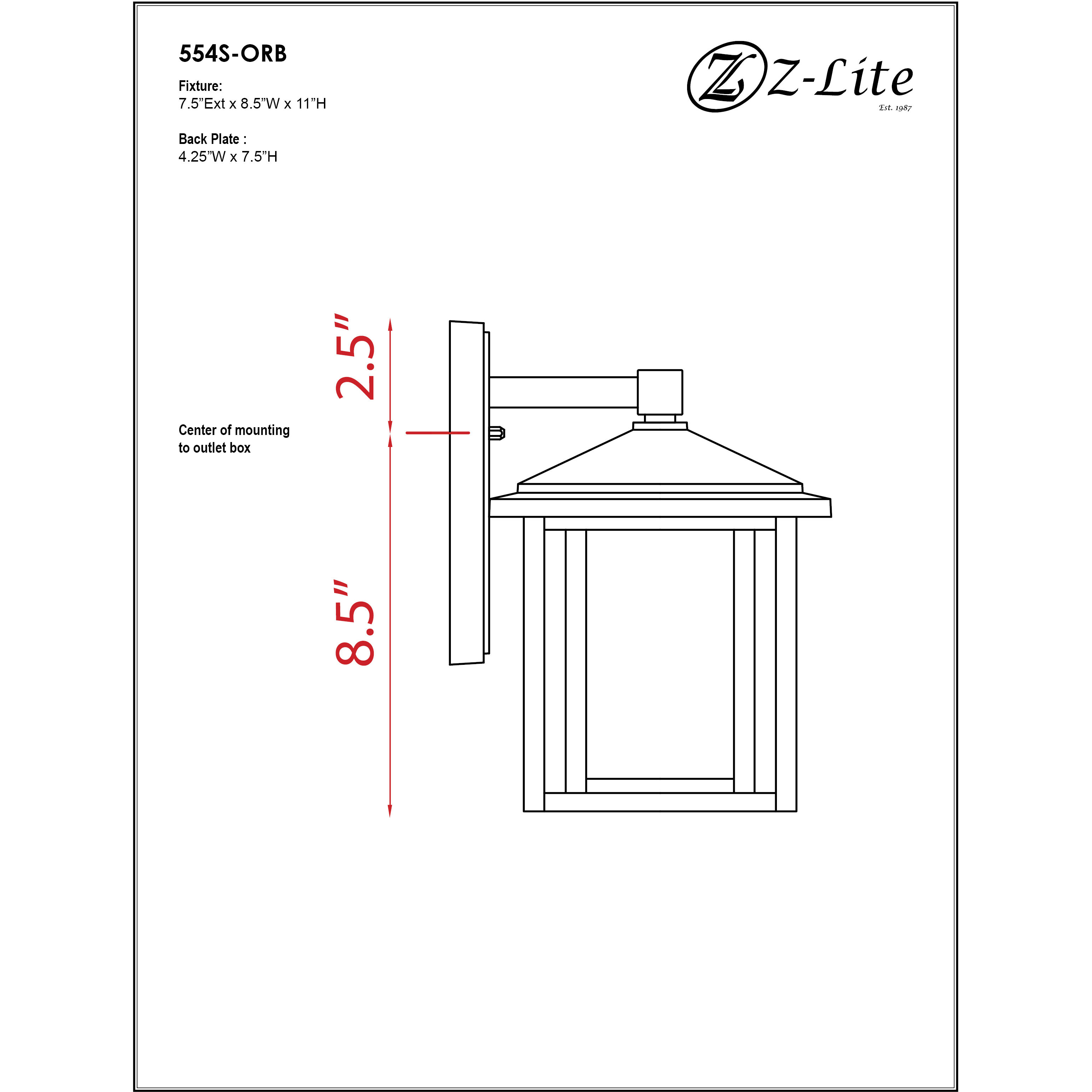Aspen 1 Light 10.88 inch Oil Rubbed Bronze Outdoor Wall Light