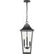 Gannon 3 Light 10 inch Black Outdoor Chain Mount Ceiling Fixture in G9