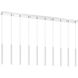 Forest LED 56.5 inch Chrome Linear Chandelier Ceiling Light in 10, 27, Matte White Steel