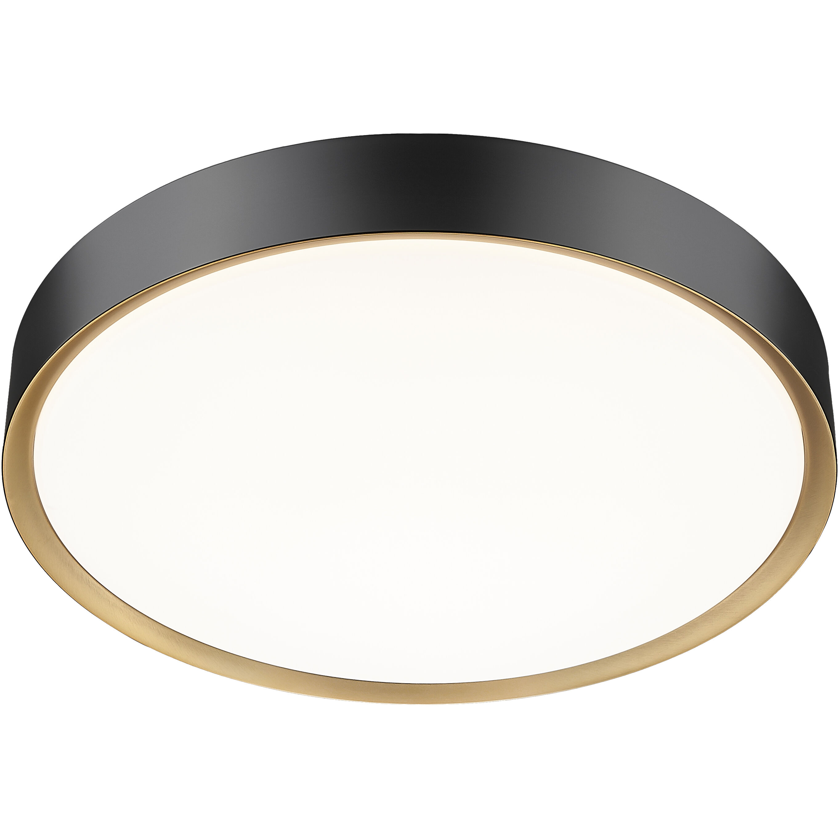 Kawan LED 20 inch Matte Black and Modern Gold Flush Mount Ceiling Light