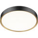 Kawan LED 20 inch Matte Black and Modern Gold Flush Mount Ceiling Light