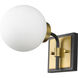 Parsons 1 Light 6 inch Matte Black and Olde Brass Wall Sconce Wall Light