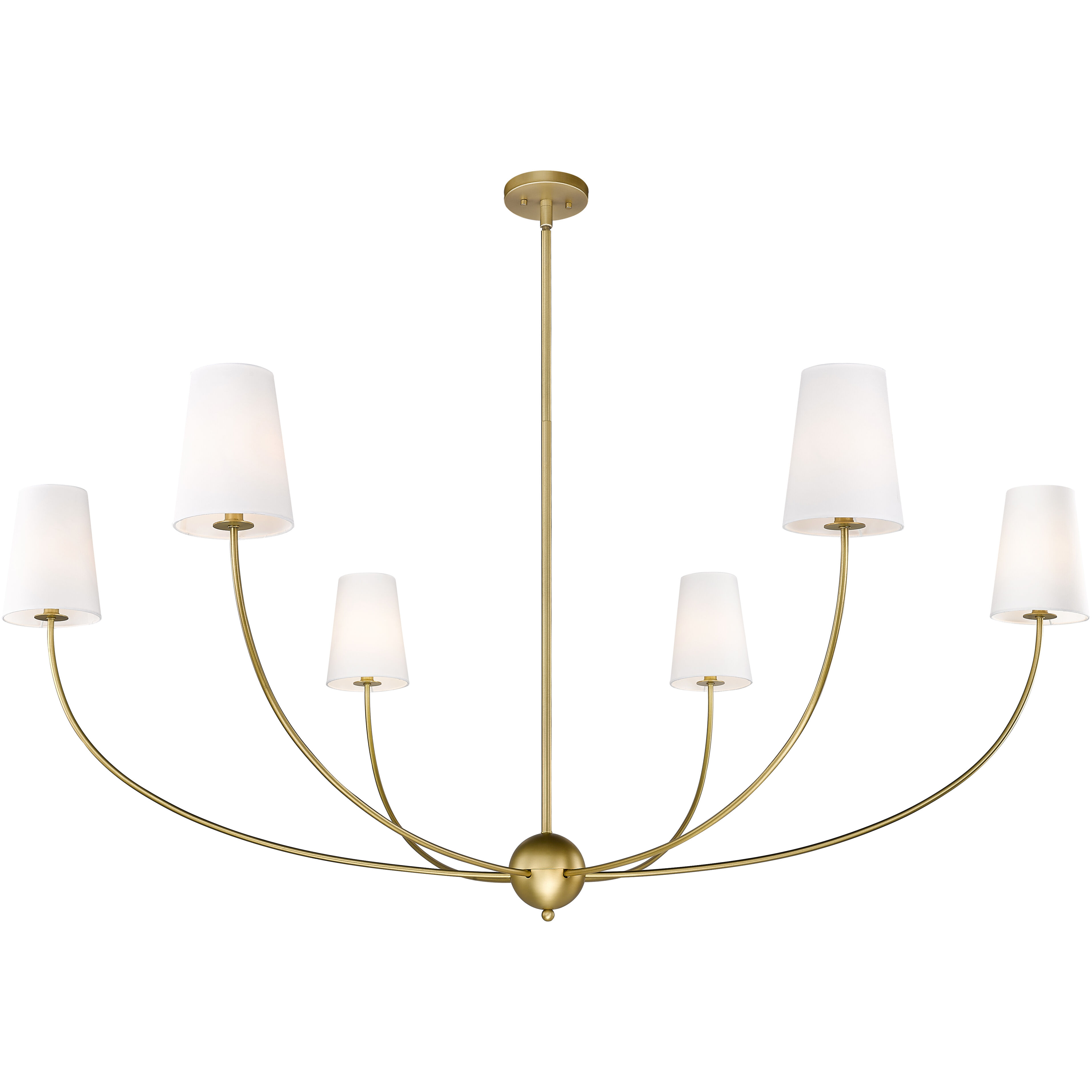 Shannon 6 Light 62 inch Rubbed Brass Chandelier Ceiling Light