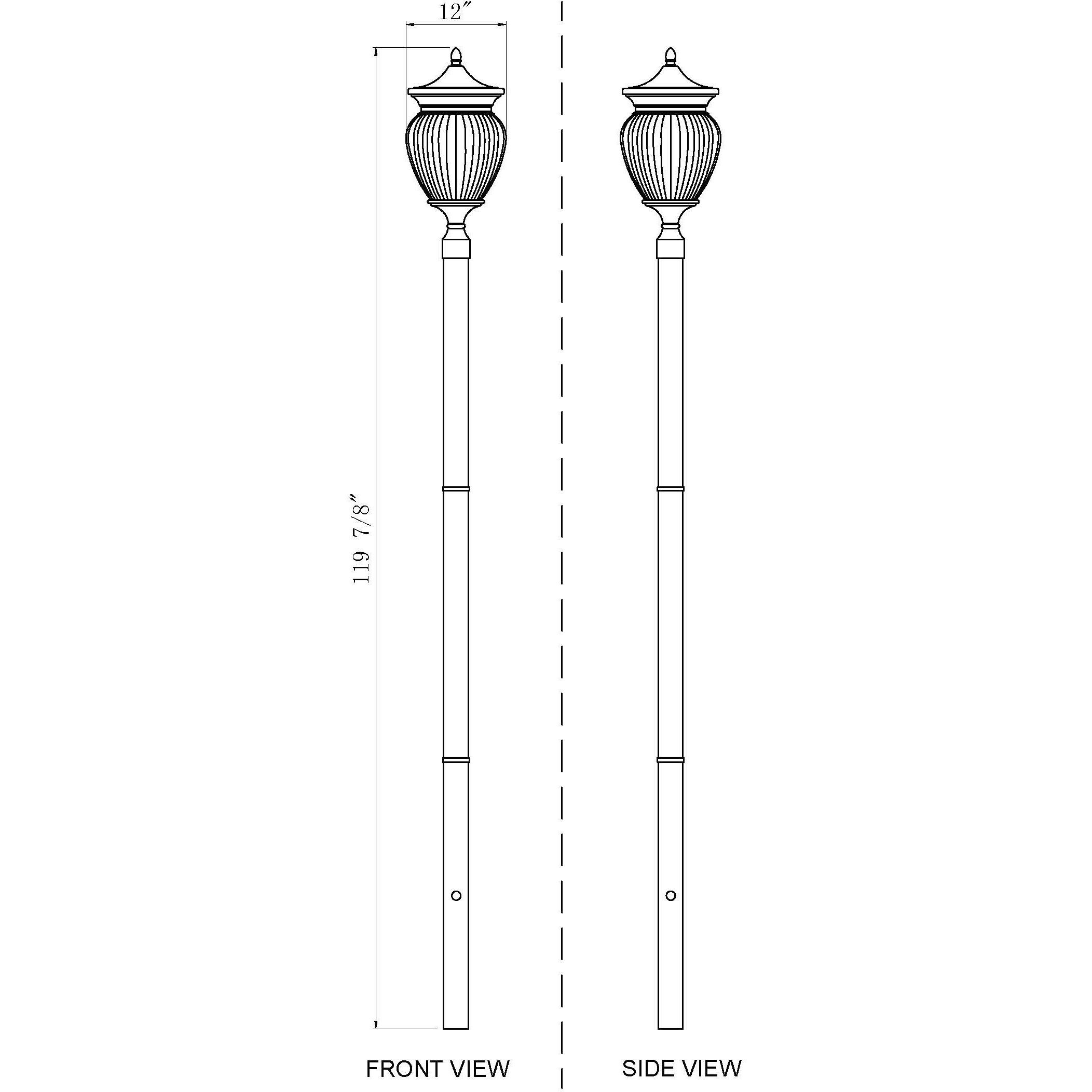 Davina 4 Light 119.25 inch Black Outdoor Post Mounted Fixture in G9