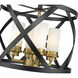 Malcalester 4 Light 15 inch Matte Black and Olde Brass Semi Flush Mount Ceiling Light