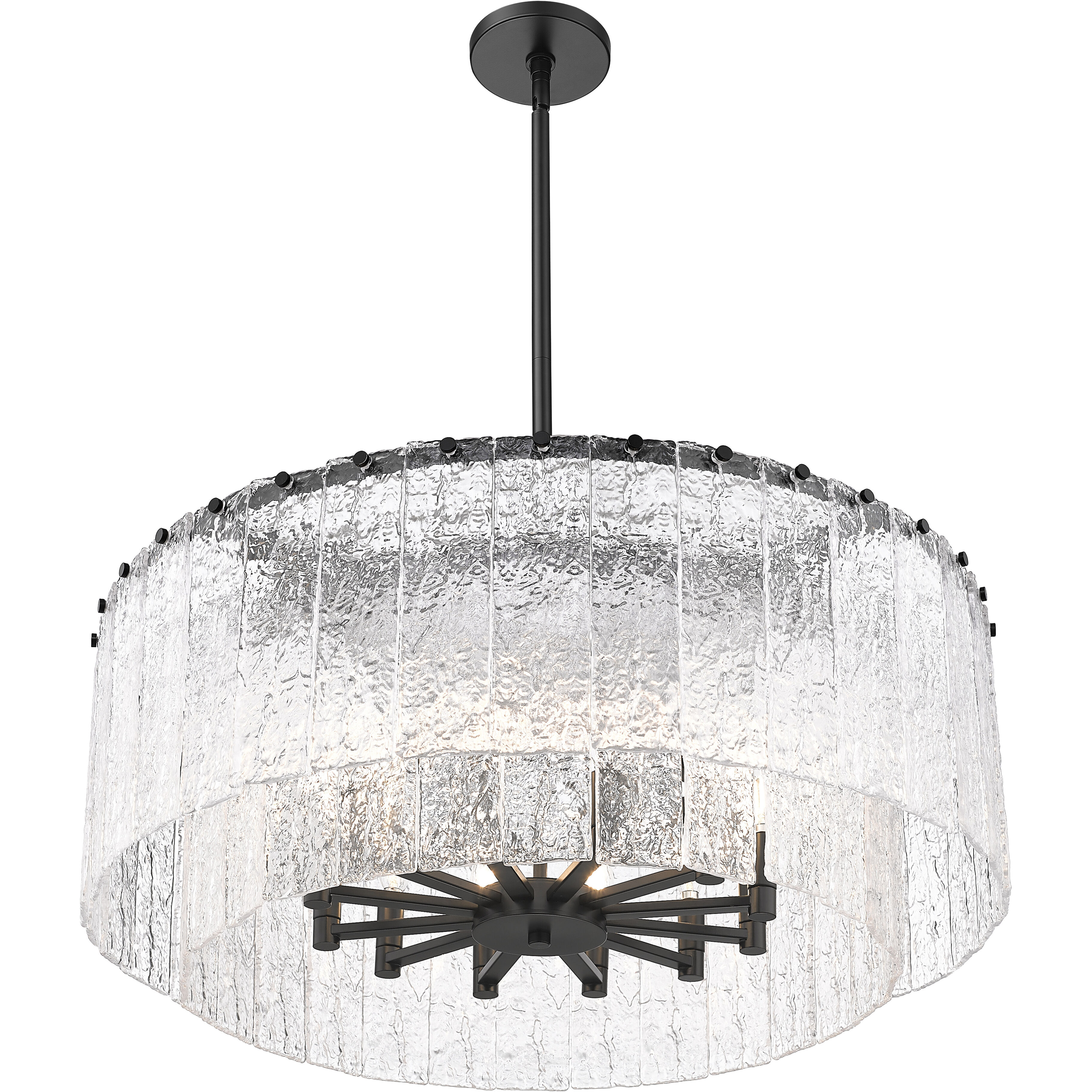 Glacier 12 Light 33 inch Matte Black Pendant Ceiling Light