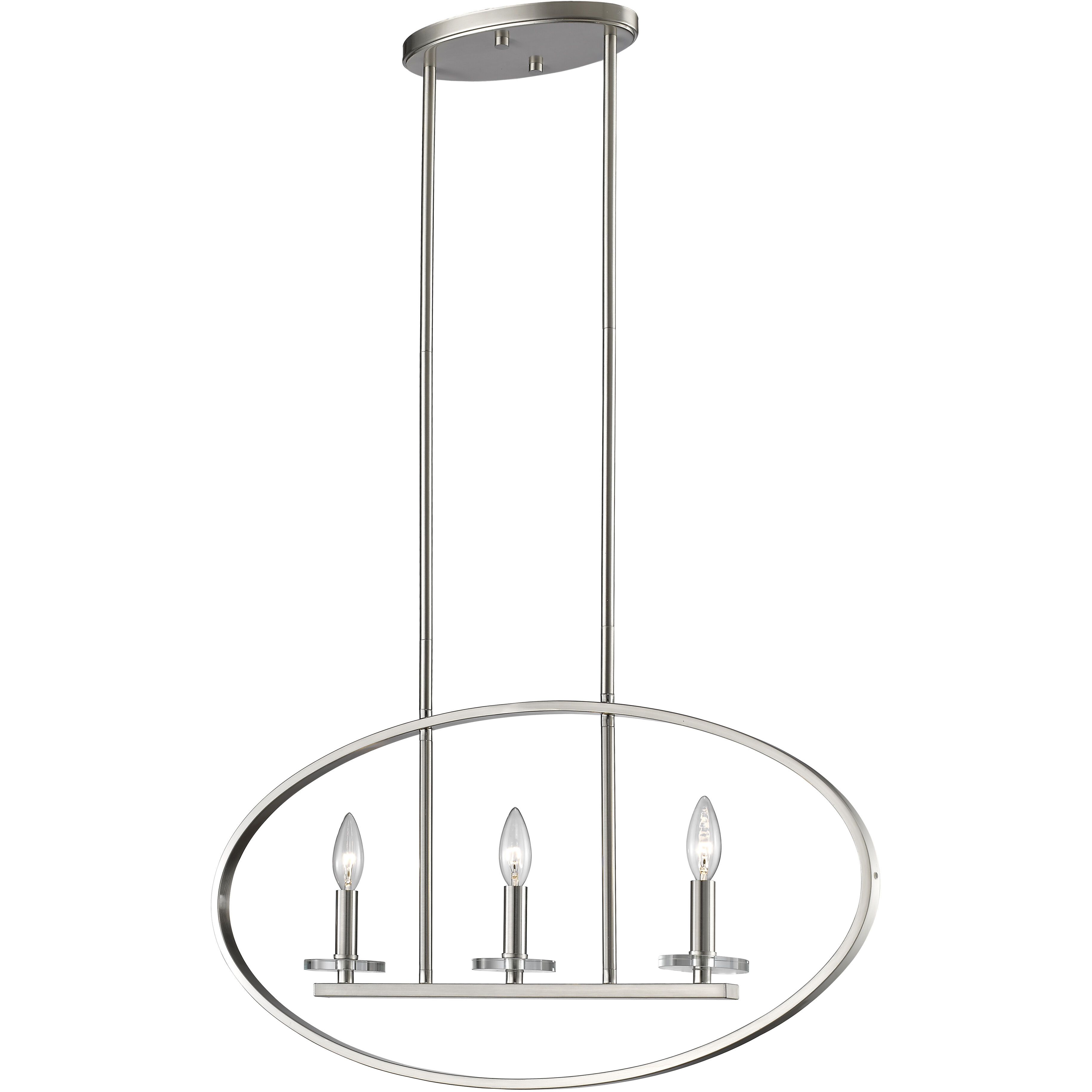 Verona 3 Light 28 inch Brushed Nickel Linear Chandelier Ceiling Light