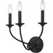 Arabella 3 Light 14 inch Matte Black Wall Sconce Wall Light