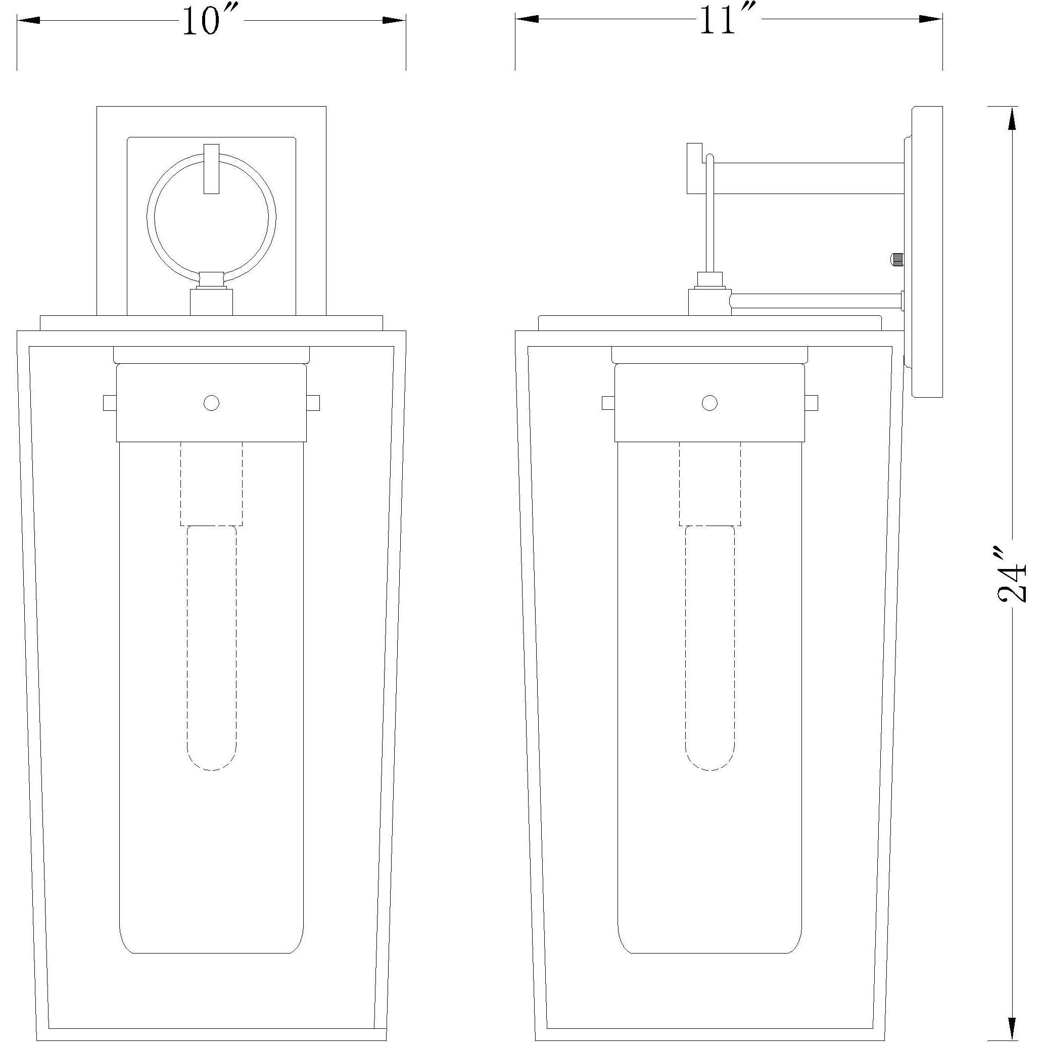 Sheridan 1 Light 24 inch Black Outdoor Wall Light