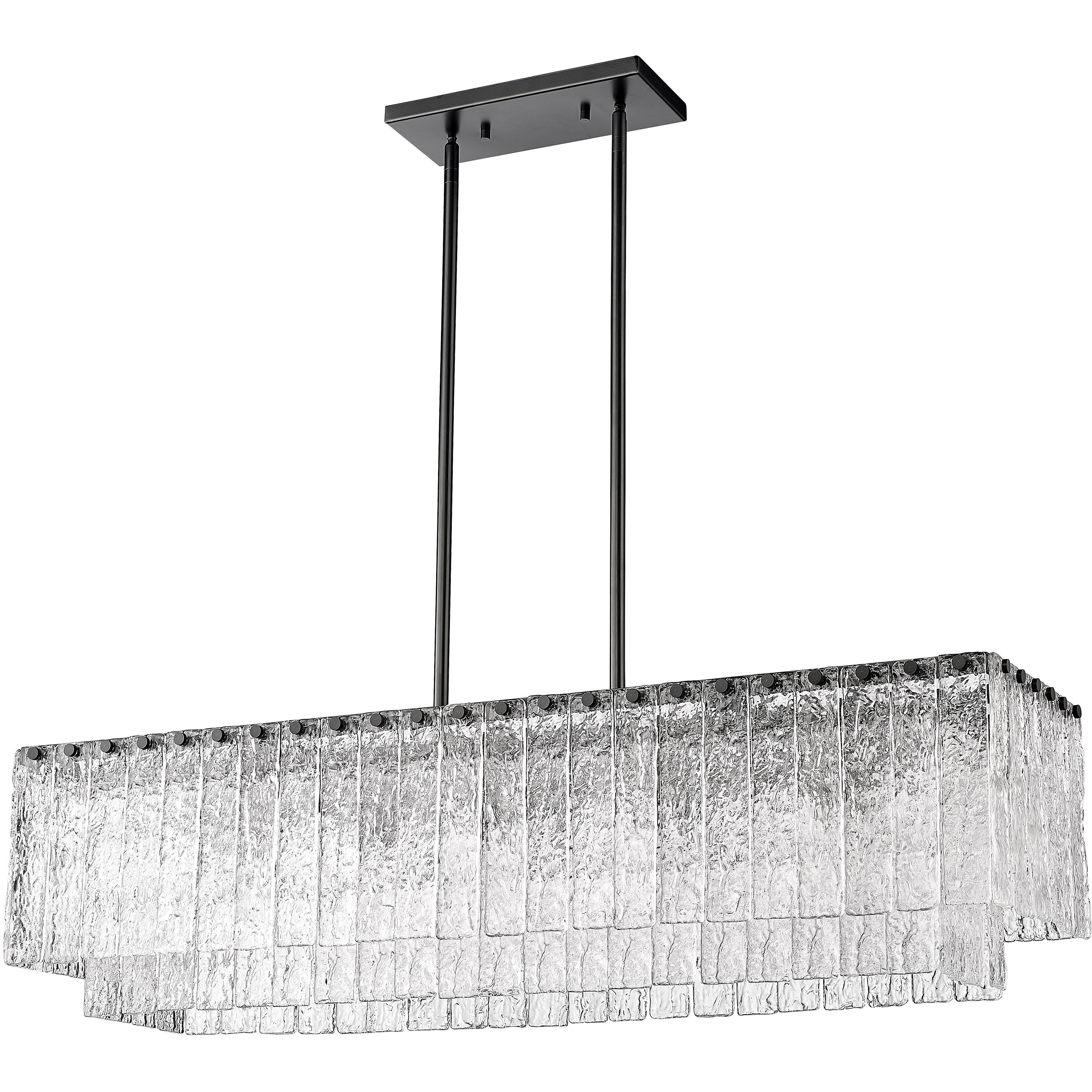 Glacier Linear Chandelier Ceiling Light in Matte Black