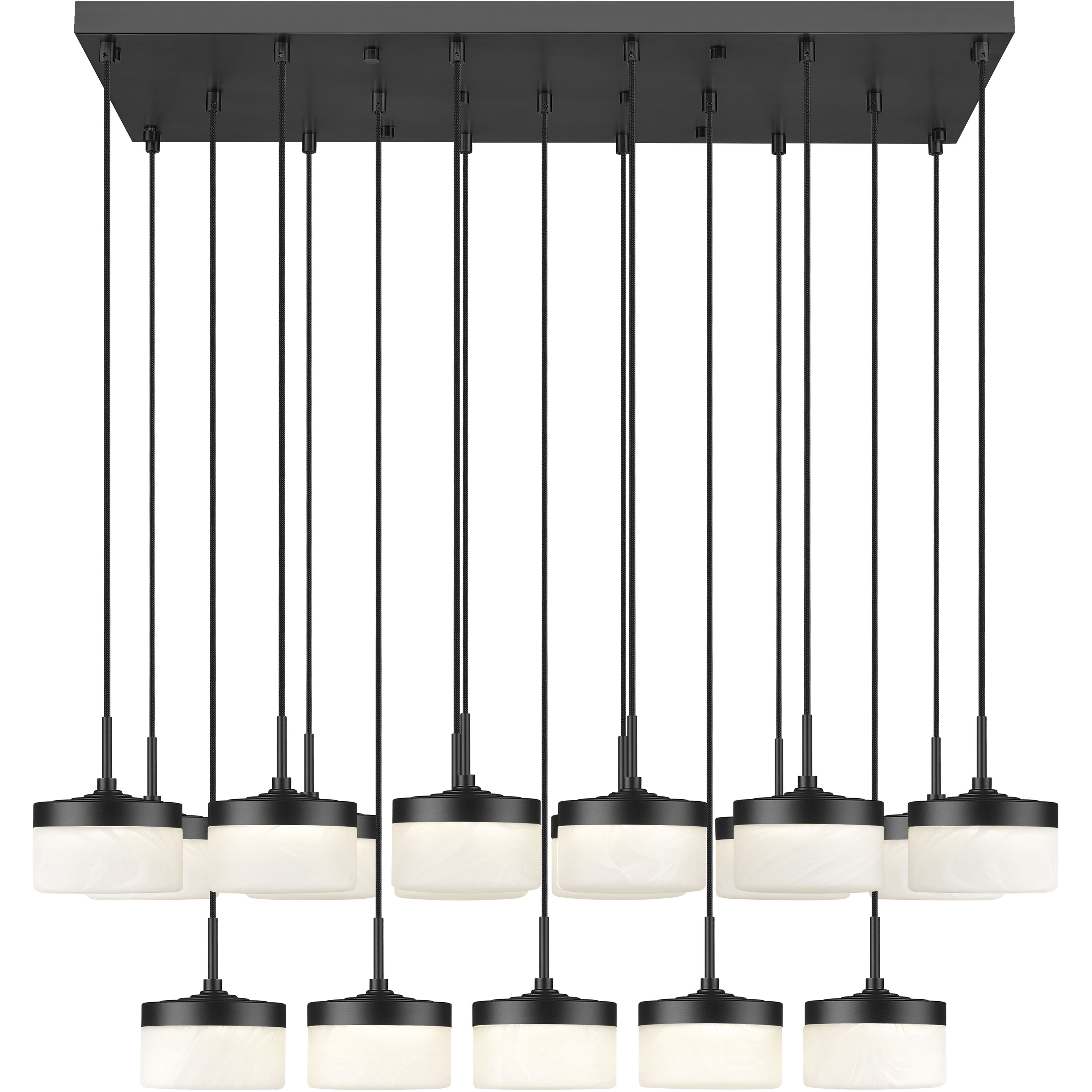 Renaud LED 46.75 inch Matte Black Linear Chandelier Ceiling Light