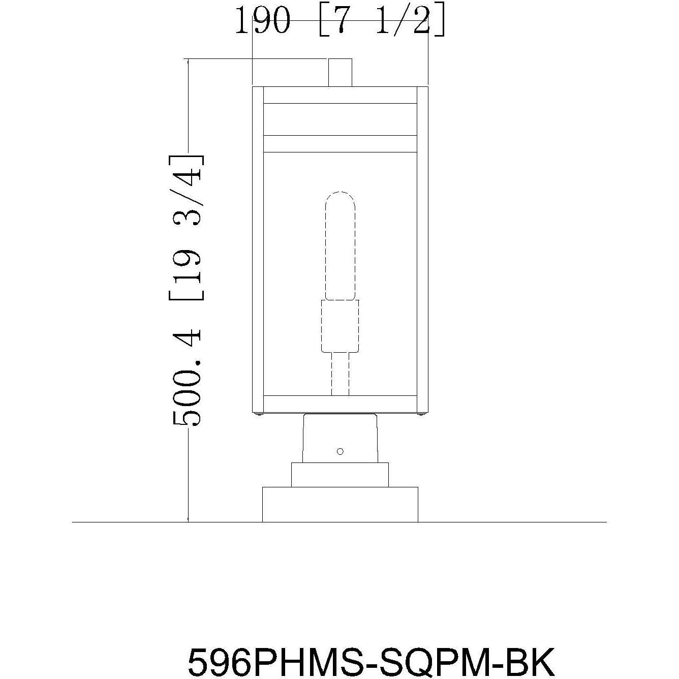 Nuri 1 Light 19.5 inch Black Outdoor Pier Mounted Fixture