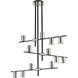 Calumet 12 Light 44 inch Matte Black and Polished Nickel Chandelier Ceiling Light in Hammered White and Brushed Nickel