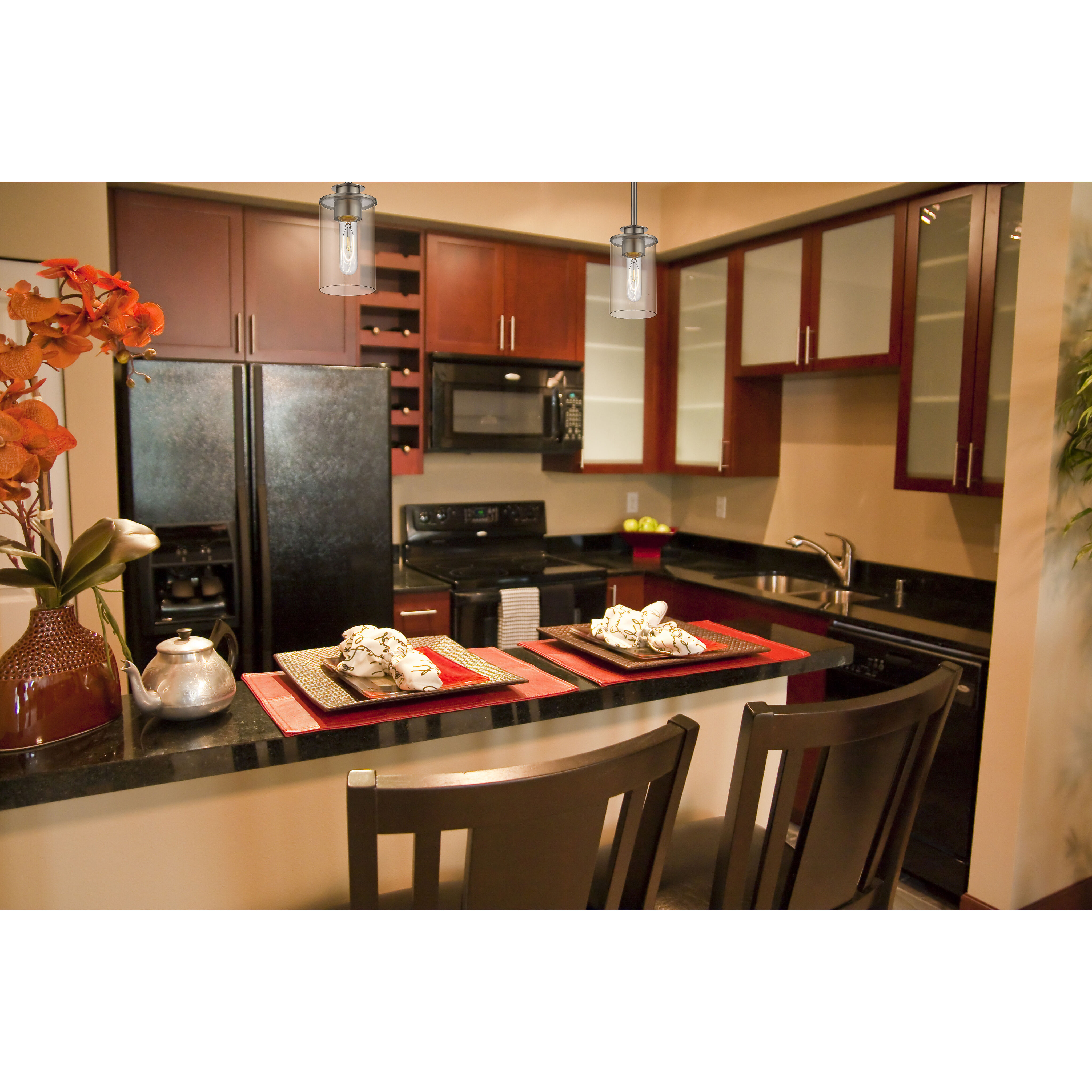 Savannah 1 Light 4.5 inch Brushed Nickel Pendant Ceiling Light