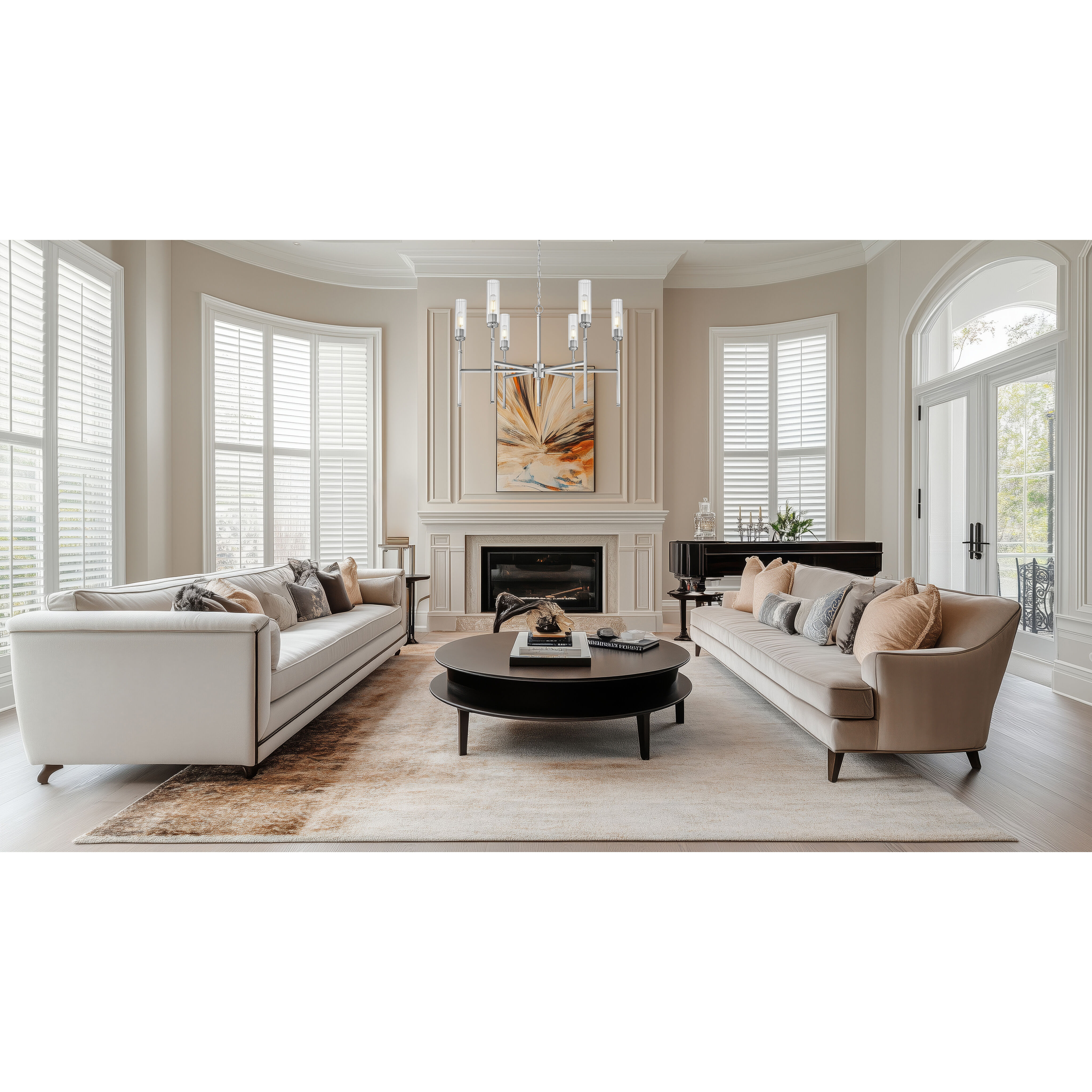 Esme 6 Light 38 inch Brushed Nickel Chandelier Ceiling Light