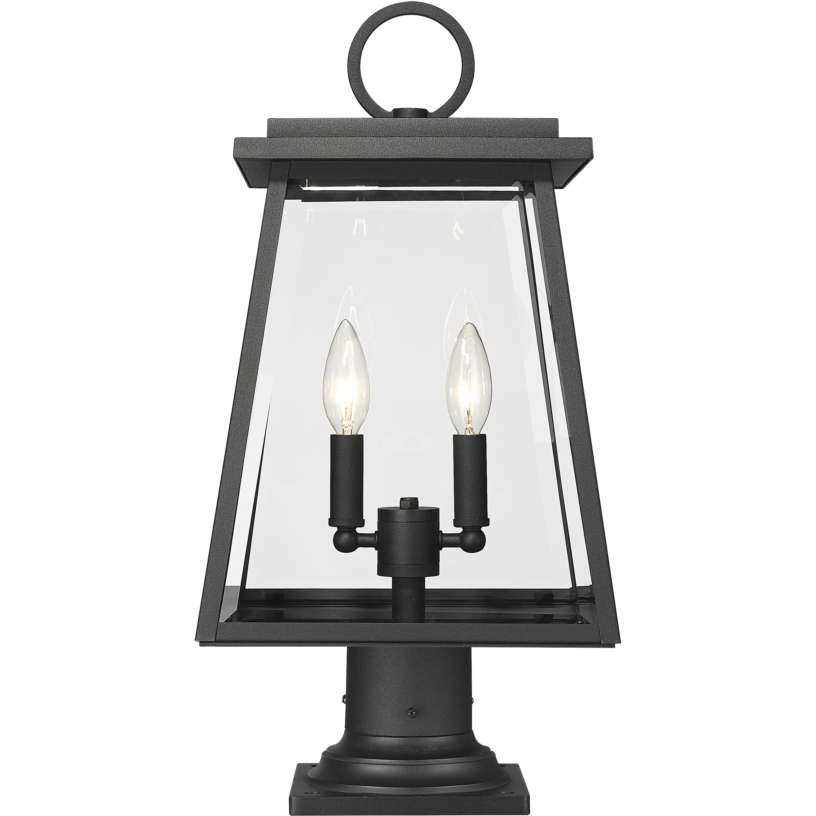 Broughton 2 Light 21.25 inch Black Outdoor Pier Mounted Fixture