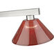Cobalt 3 Light 46 inch Brushed Nickel Billiard Ceiling Light in Burgundy Acrylic