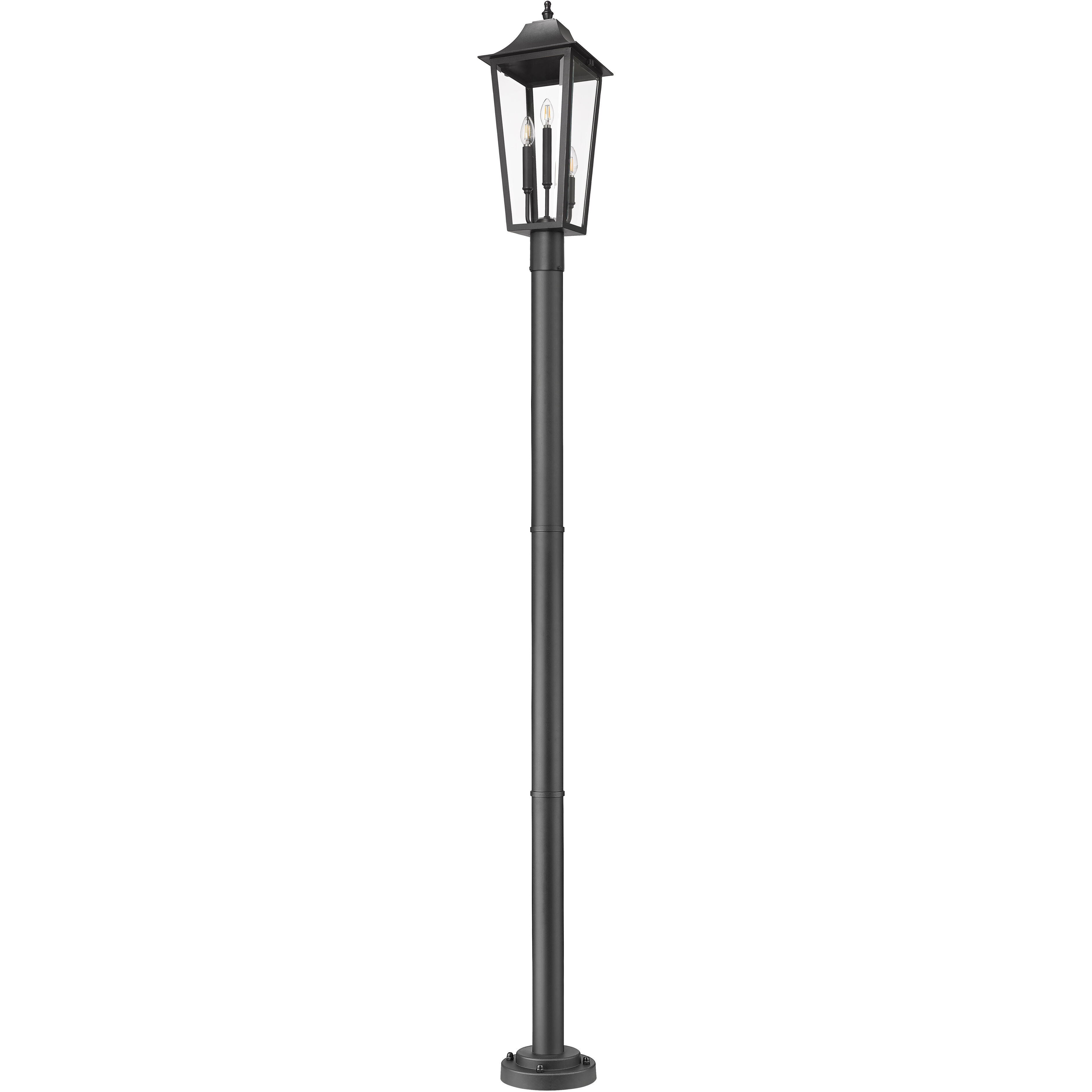 Gannon 3 Light 100.5 inch Black Outdoor Post Mounted Fixture in G9