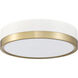 Algar LED 12 inch Matte White and Modern Gold Flush Mount Ceiling Light
