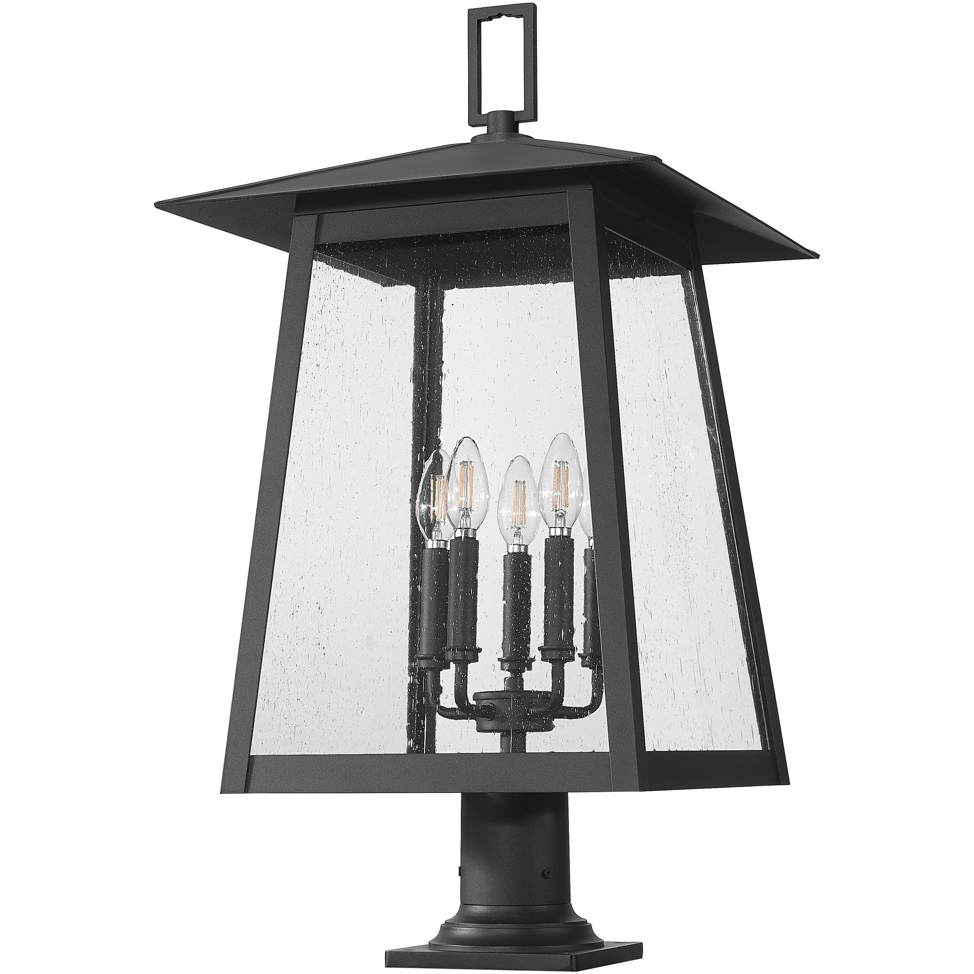 Rainer 5 Light 29.5 inch Black Outdoor Pier Mounted Fixture in G9