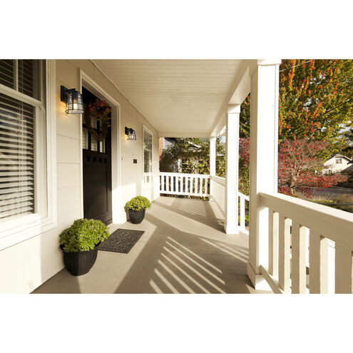 Helix 1 Light 9.25 inch Black Outdoor Wall Light