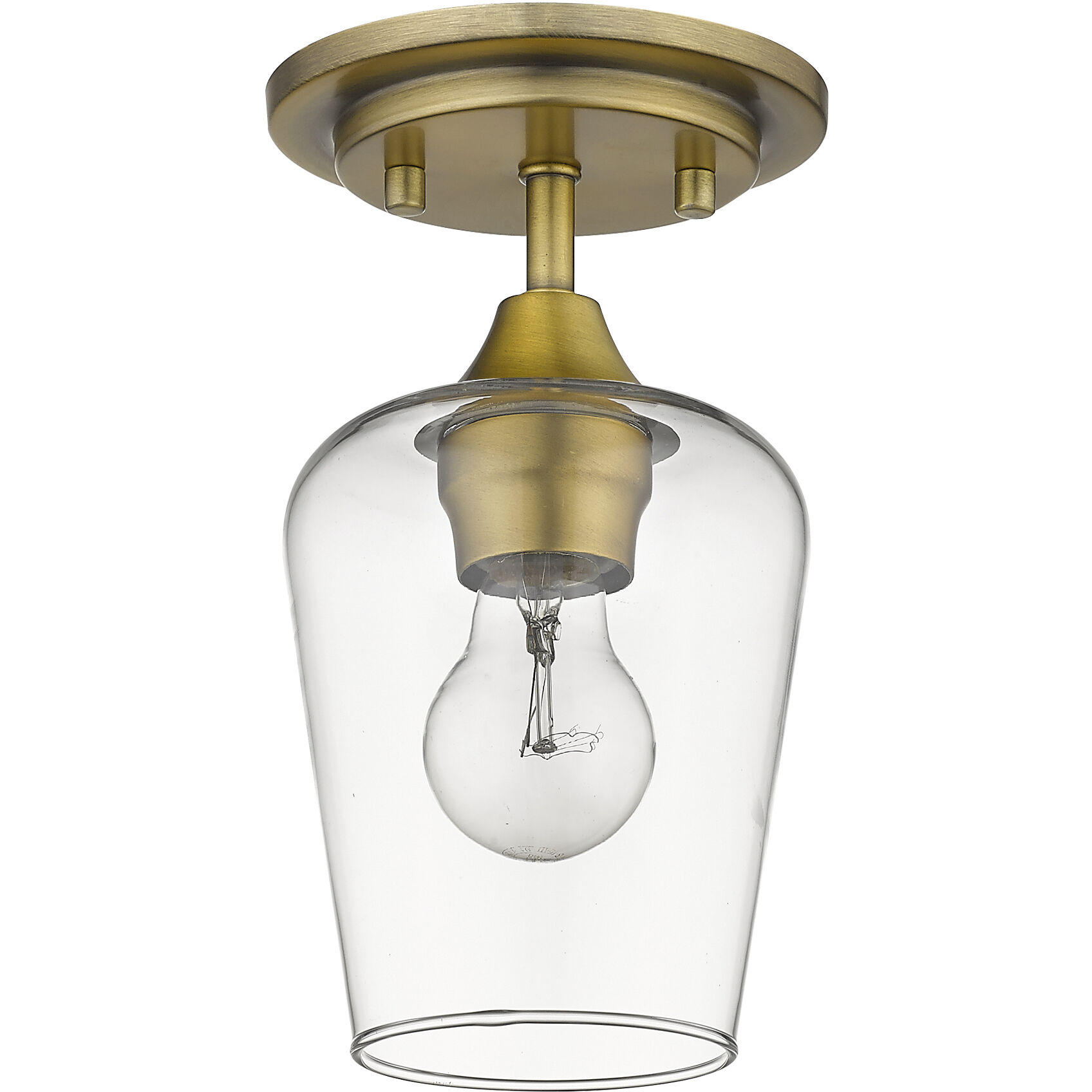 Joliet 1 Light 5.5 inch Olde Brass Flush Mount Ceiling Light