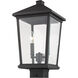 Beacon 2 Light 19.5 inch Black Outdoor Post Mount Fixture in 8