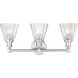 Auden 3 Light 23.75 inch Brushed Nickel Bath Vanity Wall Light