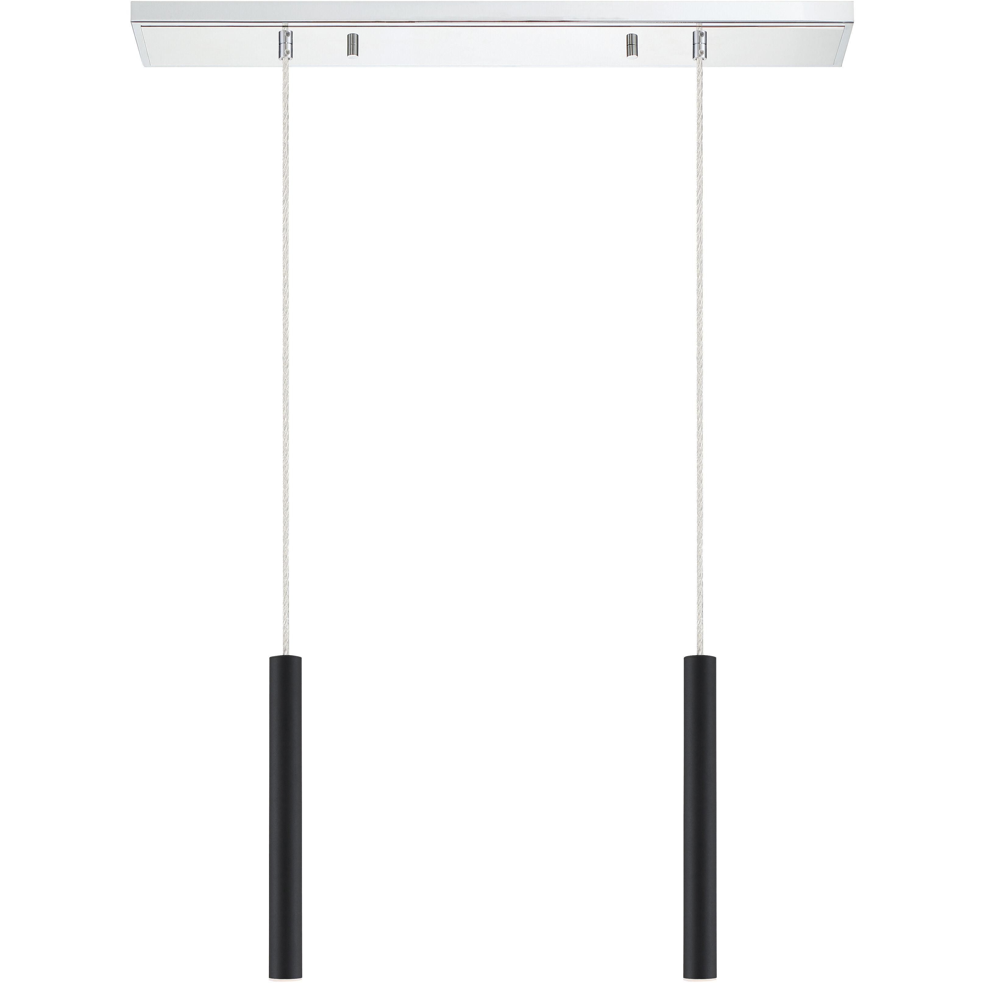 Forest LED 30 inch Chrome Linear Chandelier Ceiling Light in 2, 11, Matte Black Steel