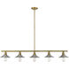 Casa 5 Light 51.5 inch Factory Brass Linear Chandelier Ceiling Light in Brushed Nickel Steel