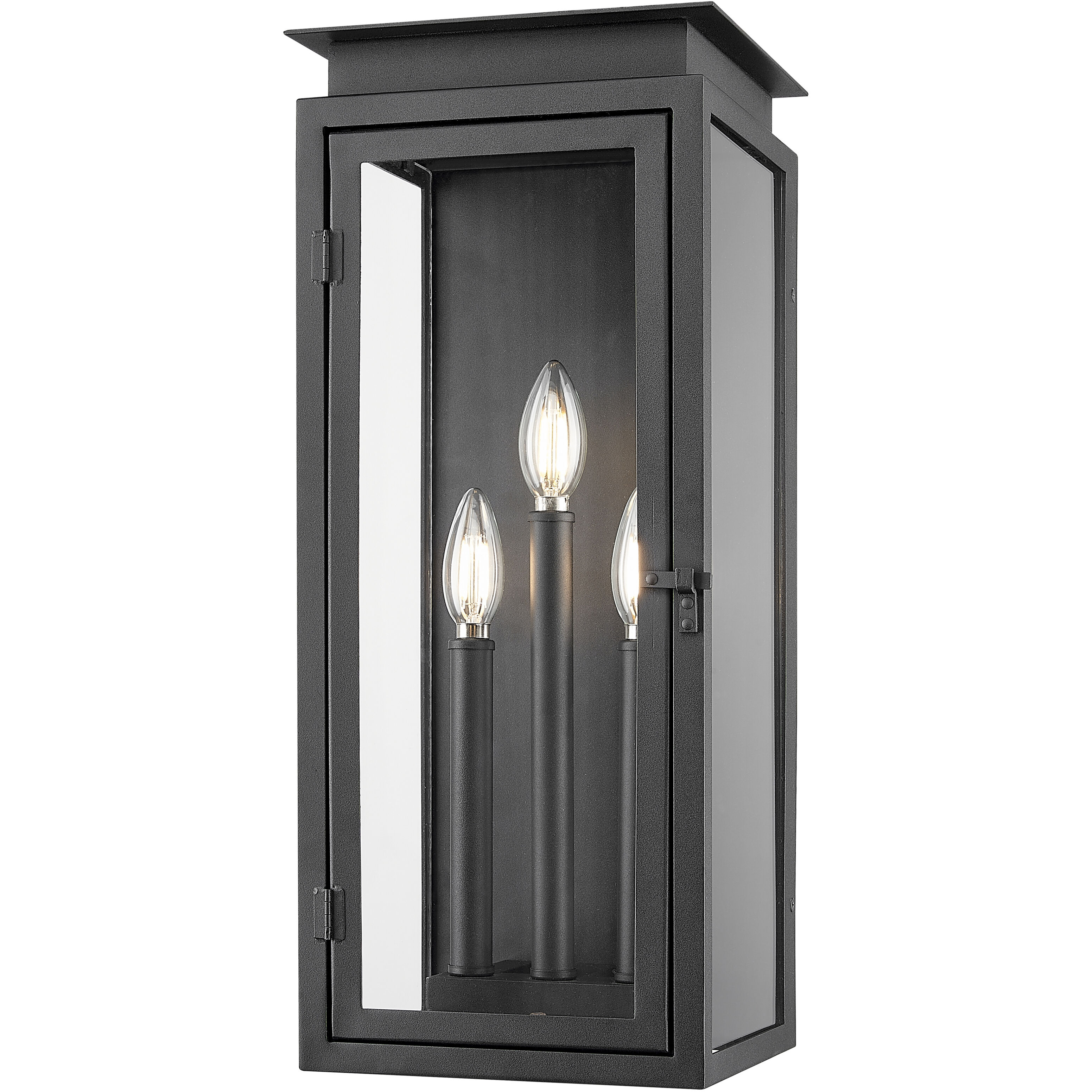 Nova 3 Light 20.5 inch Black Outdoor Wall Light