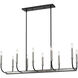 Haylie 10 Light 44 inch Matte Black and Brushed Nickel Linear Chandelier Ceiling Light