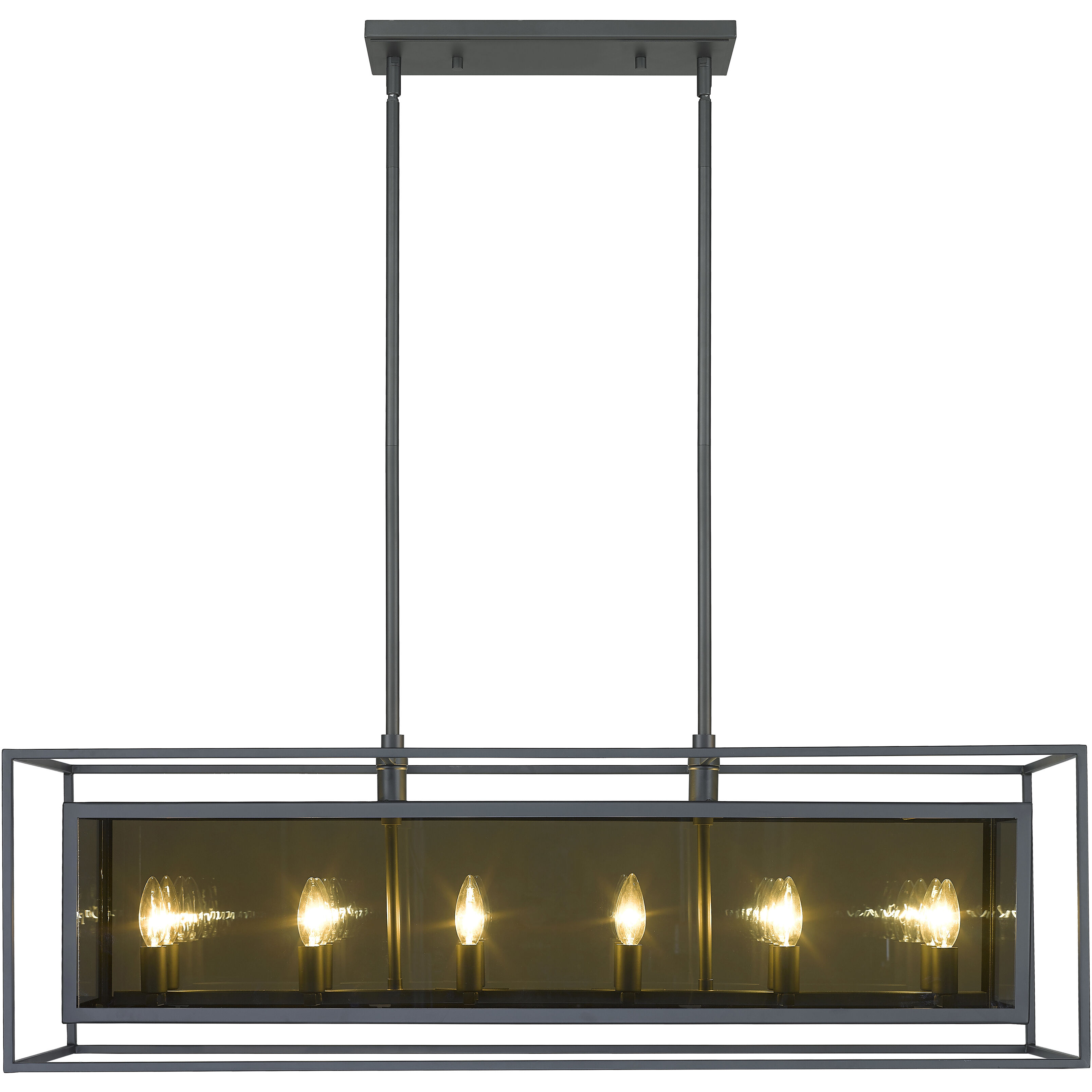 Infinity 12 Light 44 inch Misty Charcoal Linear Chandelier Ceiling Light