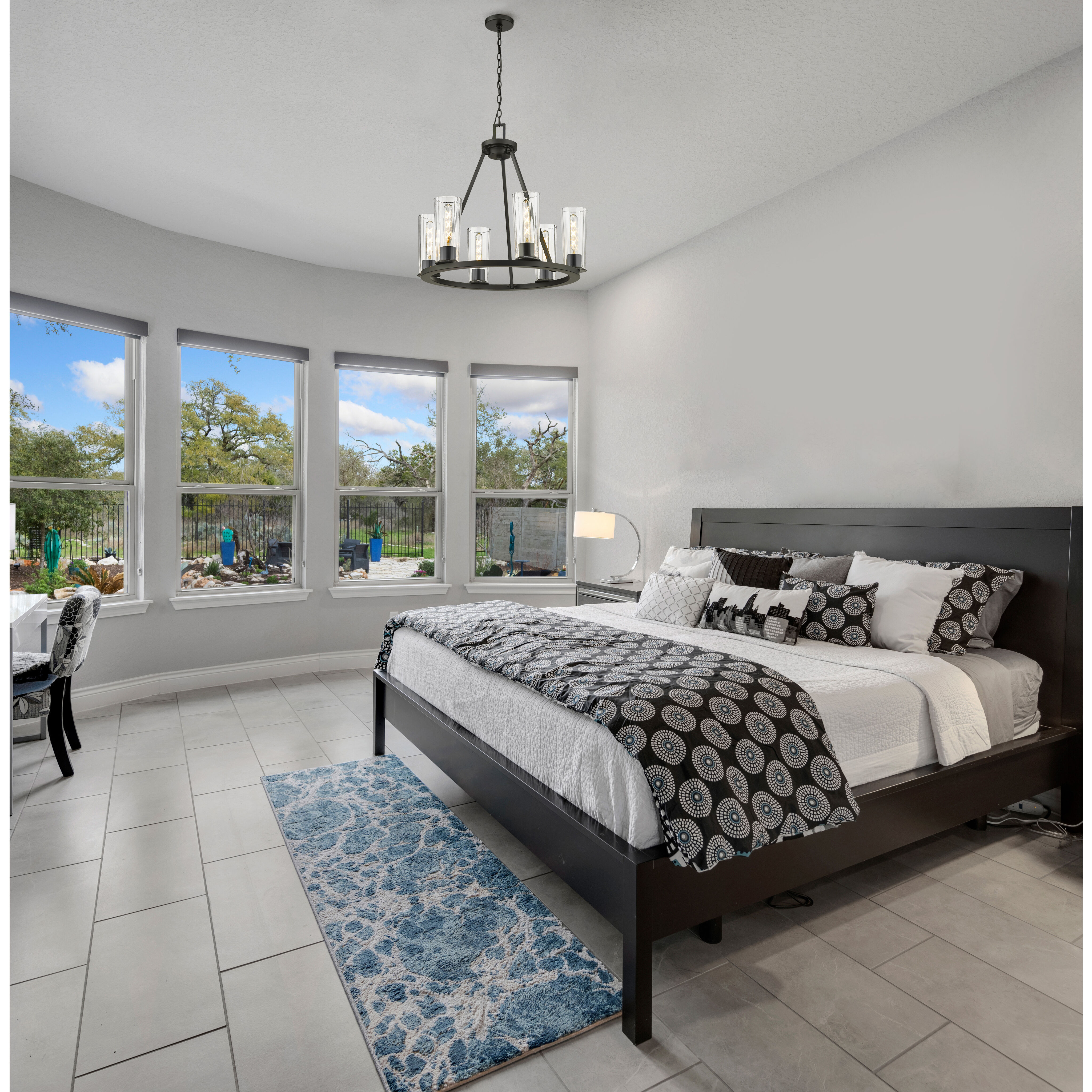 Titus 6 Light 26 inch Matte Black Chandelier Ceiling Light